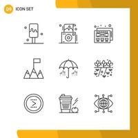 9 Creative Icons Modern Signs and Symbols of nature agriculture web spring rain Editable Vector Design Elements