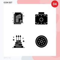 Pictogram Set of Simple Solid Glyphs of banking event rate suitcase holiday Editable Vector Design Elements