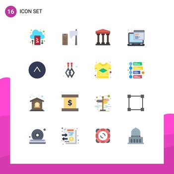 16 colores planos vectoriales temáticos y símbolos editables de programación circular script de madera api paquete editable de elementos creativos de diseño vectorial vector