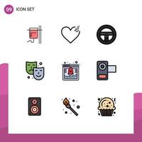 9 Creative Icons Modern Signs and Symbols of web hosting database vehicles access arts Editable Vector Design Elements