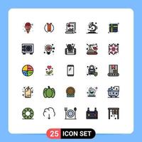 Set of 25 Modern UI Icons Symbols Signs for shopping science medical microscope biology Editable Vector Design Elements