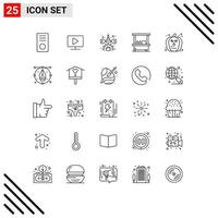 conjunto de 25 iconos de interfaz de usuario modernos símbolos signos para halloween stand play park bebida elementos de diseño vectorial editables vector