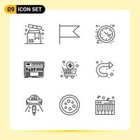 9 Thematic Vector Outlines and Editable Symbols of business rackmount clock module audio Editable Vector Design Elements