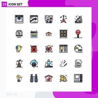 conjunto de 25 iconos de interfaz de usuario modernos símbolos signos para pasos de negocio de piso de escaleras instrumento elementos de diseño vectorial editables vector