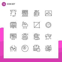 16 Creative Icons Modern Signs and Symbols of outdoor advertising medicine ad photographer Editable Vector Design Elements