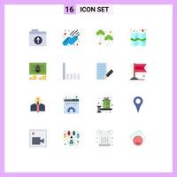 User Interface Pack of 16 Basic Flat Colors of phone money irish coins map Editable Pack of Creative Vector Design Elements