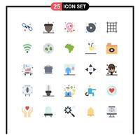 25 Thematic Vector Flat Colors and Editable Symbols of signal wifi love pixels infected Editable Vector Design Elements