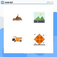 Modern Set of 4 Flat Icons and symbols such as success transport flag photos athletics Editable Vector Design Elements