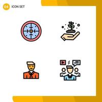 Universal Icon Symbols Group of 4 Modern Filledline Flat Colors of stages man operation ecology student Editable Vector Design Elements