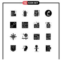conjunto de 16 iconos de interfaz de usuario modernos signos de símbolos para conectar la aplicación georgiana georgia lari elementos de diseño vectorial editables vector
