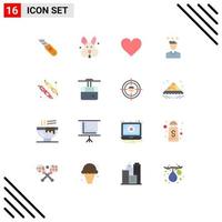 16 User Interface Flat Color Pack of modern Signs and Symbols of candy path instagram job career Editable Pack of Creative Vector Design Elements