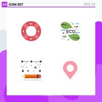 Pack of 4 creative Flat Icons of help design production ui green development tools Editable Vector Design Elements