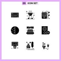 9 iconos creativos signos y símbolos modernos de piel piel carne piel seca dermatólogo elementos de diseño vectorial editables vector