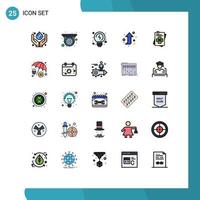 25 Creative Icons Modern Signs and Symbols of cyber crime world brainstorming passport forward Editable Vector Design Elements