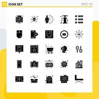 Pack of 25 creative Solid Glyphs of design transport solutions pump optimization Editable Vector Design Elements