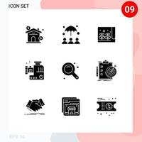 Pictogram Set of 9 Simple Solid Glyphs of zoom interface maximize farming meat mixer meat chopper Editable Vector Design Elements