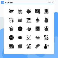 25 Thematic Vector Solid Glyphs and Editable Symbols of real house interface estate image Editable Vector Design Elements