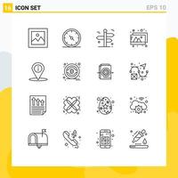 16 Creative Icons Modern Signs and Symbols of navigation photos navigation images trip Editable Vector Design Elements