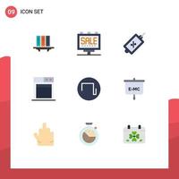 Group of 9 Modern Flat Colors Set for business billboard tag market Editable Vector Design Elements