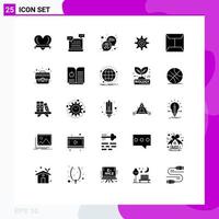 25 User Interface Solid Glyph Pack of modern Signs and Symbols of business mail chat envelope setting Editable Vector Design Elements
