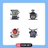 4 iconos creativos signos y símbolos modernos de olla de jarra de manzana horneada desayuno saludable elementos de diseño vectorial editables vector