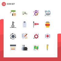 Universal Icon Symbols Group of 16 Modern Flat Colors of key web eight seo analytics Editable Pack of Creative Vector Design Elements