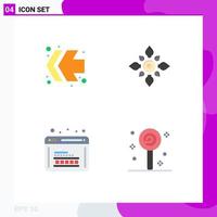 Set of 4 Commercial Flat Icons pack for arrows coding celebrate diwali programming Editable Vector Design Elements