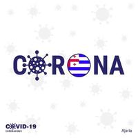 Ajaria Coronavirus Typography COVID19 country banner Stay home Stay Healthy Take care of your own health vector