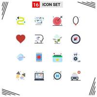 16 Universal Flat Colors Set for Web and Mobile Applications pendant necklace engine locket seo Editable Pack of Creative Vector Design Elements