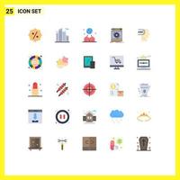 25 User Interface Flat Color Pack of modern Signs and Symbols of color prototyping international prototype engineering Editable Vector Design Elements