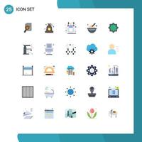 Set of 25 Modern UI Icons Symbols Signs for food bowl cash customer retention customer Editable Vector Design Elements