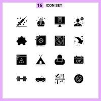 Set of 16 Modern UI Icons Symbols Signs for design extension remote add on question Editable Vector Design Elements