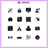 Set of 16 Modern UI Icons Symbols Signs for design extension remote add on question Editable Vector Design Elements