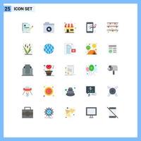 Modern Set of 25 Flat Colors Pictograph of moon progress market mobile chart Editable Vector Design Elements