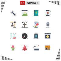 Mobile Interface Flat Color Set of 16 Pictograms of smart house home networking book home automation print Editable Pack of Creative Vector Design Elements