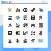 Universal Icon Symbols Group of 25 Modern Filled line Flat Colors of support chat bluetooth food cookie Editable Vector Design Elements