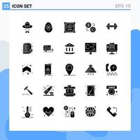 Stock Vector Icon Pack of 25 Line Signs and Symbols for financial euro patch dollar coins Editable Vector Design Elements