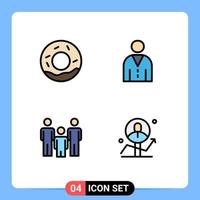 paquete de iconos vectoriales de stock de 4 signos y símbolos de línea para pan pareja avatar personas salud elementos de diseño vectorial editables vector