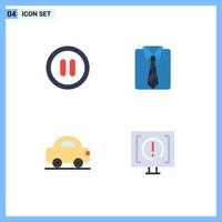 4 Universal Flat Icons Set for Web and Mobile Applications interface travel clothes fathers day contact Editable Vector Design Elements