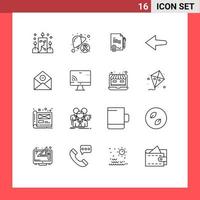 16 Thematic Vector Outlines and Editable Symbols of delete communication sick left deal Editable Vector Design Elements