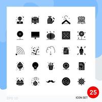 Universal Icon Symbols Group of 25 Modern Solid Glyphs of media camera pills real estate building Editable Vector Design Elements