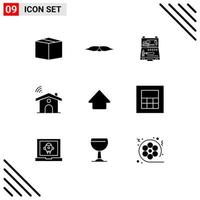 Stock Vector Icon Pack of 9 Line Signs and Symbols for arrow signal tools service box Editable Vector Design Elements