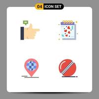 User Interface Pack of 4 Basic Flat Icons of bubble forum date notes modern Editable Vector Design Elements