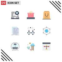 Modern Set of 9 Flat Colors Pictograph of programming coding nature code package Editable Vector Design Elements