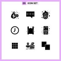 Modern Set of 9 Solid Glyphs and symbols such as plastic bag deal user interface Editable Vector Design Elements