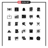 Modern Set of 25 Solid Glyphs and symbols such as copyright list bell files coding Editable Vector Design Elements