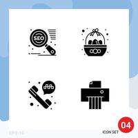 Group of Solid Glyphs Signs and Symbols for search engine taxi call basket easter device Editable Vector Design Elements