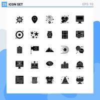 Set of 25 Modern UI Icons Symbols Signs for device computer discount sale tag favorite Editable Vector Design Elements