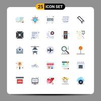 Set of 25 Modern UI Icons Symbols Signs for database storage operation server keyboard Editable Vector Design Elements