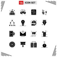 16 Creative Icons Modern Signs and Symbols of link light bulb computing energy economic Editable Vector Design Elements